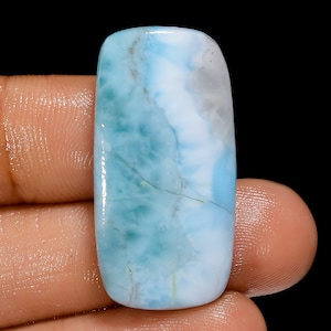 Natuurlijke larimar edelsteen stralende vorm larimar kristal hemel pectolietsteen 32 x 16 x 5 mm 30 karaat larimarsteen