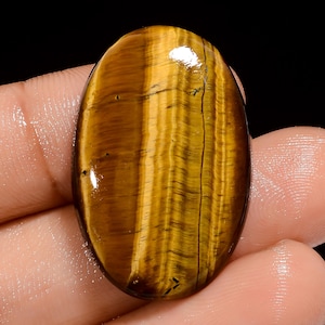 Natürliches Tigerauge Oval Form Cabochon Lose Edelstein für die Herstellung von Schmuck 32 Ct. 31X18X6 mm (Stein wie in Abbildung)