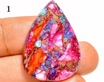 Natural Spiny Oyster Copper Turquoise Cabochon, Multi Oyster Turquoise Gemstone, Loose Gemstone, Jewelry Making Stone, (Stone as picture
