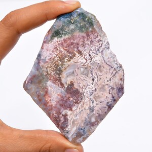 Hermosa piedra preciosa suelta de ágata musgo 100 % natural de calidad superior para hacer joyas, 93 x 68 x 5 mm, 244 quilates.