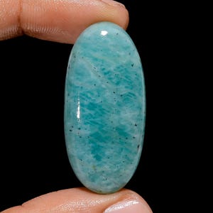 Cabujón de amazonita ovalado natural, piedra preciosa suelta para hacer joyas, peso 39 quilates, tamaño 37 x 17 x 6 mm