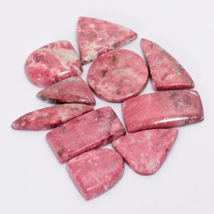 Natürliche Rosa Thulit Cabochon Rosa Thulit Kristall Lot 10 Stück Lot 20X11 26 x 13 mm Größe Mix Form Tinny Größe Rosa Kristall (Steine wie Bild