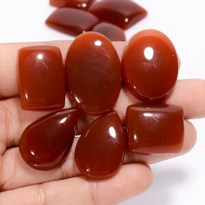Natürliche Karneol Edelstein Lot Mix Form Karneol Cabochon 10 Stück Lot 20X17 28X18 mm 248 Karat ( Karneol Wie Bild