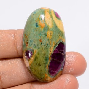 Natural Ruby Fuchsite Oval Shape Cabochon Loose Gemstone For Making Jewelry 66 Ct. 39X23X8 mm (Stone as picture )