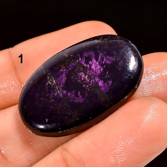 Natural Purpurite Cabochon, Loose Gemstone, Purple Purpurite Crystal, Flashy Purpurite Gemstone, Jewelry Making Stone, Gift For Her