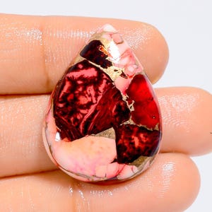 Red Buffalo Türkis Cabochon Birnenform Cabochon Lose Edelstein für die Herstellung von Schmuck 29 Ct. 30X22X5 mm (Stein wie Abbildung)