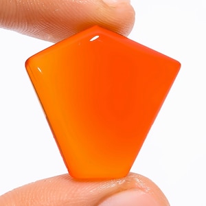 Pedra preciosa natural de cornalina, cristal de cornalina, 24x24x6 mm, tamanho 28 quilates, formato extravagante, cabochão de cornalina, pedra laranja (carnalina como imagem