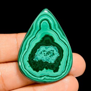 Cabochon en malachite naturelle en forme de poire, pierres précieuses en vrac pour la fabrication de bijoux, 60 carats 39X29X5 mm (Pierre comme sur l'image