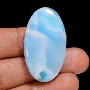 Natuurlijke larimar ovale cabochon losse edelsteen voor het maken van sieraden 59 kt. 37 x 21 x 7 mm (steen als foto)