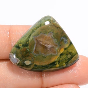 Cabochon de rhyolite naturelle, forme inégale, pierre précieuse de rhyolite en vrac, taille du cristal de rhyolite : 29 x 23 x 5 mm, poids, pierre de rhyolite de 25 carats