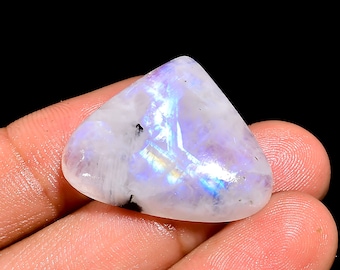 Natural Black Rainbow Moonstone Gemstone Black Tourmaline Moonstone 23X27X6 mm Size 26 Carat Heart Shape Rainbow Moonstone (stone as picture