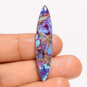 Natürliche Lila Mohave Kupfer Türkis Marquise Form Cabochon Lose Edelstein für die Herstellung von Schmuck 15 Ct. 41X9X4 mm (Stein wie Abbildung