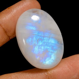 Cabochão oval com pedra da lua natural arco-íris, pedra preciosa solta para fazer joias, 57 ct. 32 x 23 x 9 mm (pedra como na imagem)