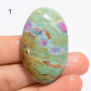 Cabochon rubis fuchsite naturel, pierre précieuse rubis fuchsite en vrac, pierre pour fabrication de bijoux, cadeau pour elle