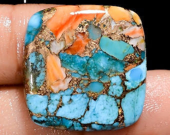 Natural Oyster Turquoise Cabochon: Spiny Copper Gemstone for Jewelry Making