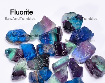 Raw Fluorite Crystal Chunks: Rough Gemstone for Jewelry Making