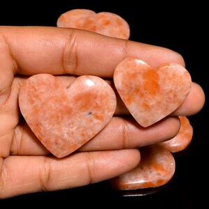 Pendant Making Natural Sunstone Heart, Large and Vibrant Sunstone, Wholesale Lot, Authentic Sunstone Crystals, Huge Sunstone, Cabochon