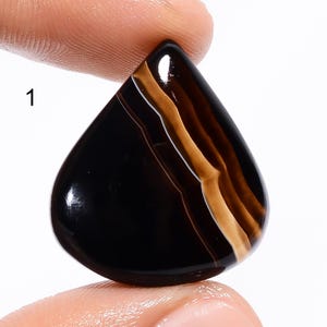 Natürlicher schwarzer Botswana Achat Edelstein, Botswana Achat Cabochon, Botswana Achat Kristall, Schmuckherstellung
