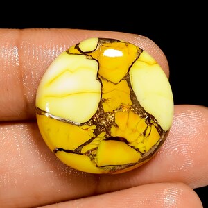 Natürlicher Honig Kingman Türkis runde Form Cabochon Lose Edelstein für die Herstellung von Schmuck 23 Ct. 22X22X5 mm (Stein wie Abbildung