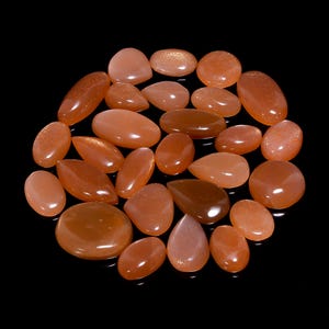 Natuurlijke perzik-maansteen cabochon / groothandel veel maansteen / perzik-maansteen kristal / steen sieraden maken / cadeau voor haar / geboortesteen