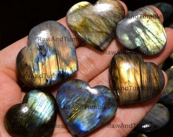 Top Quality Mix Shape And Size Loose Gemstone Wholesale Lot, Loose Gemstone, Blue Flashy Fireplay Heart Shape Labradorite Cabochon