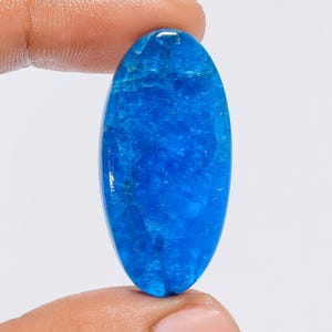 Natürliche Neon Blau Apatit Oval Form Cabochon Lose Edelstein für die Herstellung von Schmuck 39 Ct. 36X18X6 mm (Apatit wie Abbildung)