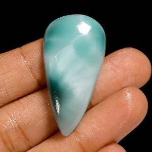 Emimorfite naturale a forma di pera, pietra preziosa sciolta cabochon per la creazione di gioielli, 43 carati, 37 x 19 x 8 mm (pietra come da foto).