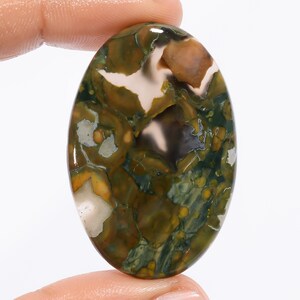Cabochon de rhyolite naturelle, forme ovale, pierre précieuse de rhyolite en vrac, taille du cristal de rhyolite 43 x 28 x 4 mm, poids, pierre de rhyolite de 42 carats