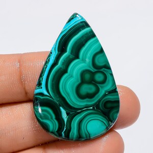 Malachite naturale crisocolla a forma di goccia cabochon pietra preziosa sciolta per la creazione di gioielli 38X25X5 mm (come da immagine)