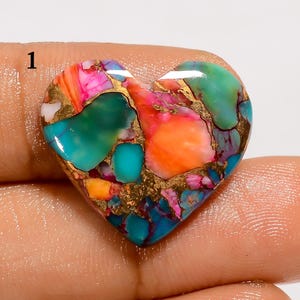 Cabochon a forma di cuore di turchese spinoso naturale, pietra preziosa sfusa, pietra preziosa turchese per la creazione di gioielli (pietra come da immagine)