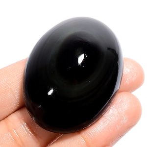 Pierre précieuse naturelle d'obsidienne arc-en-ciel 44 x 33 x 16 mm, 146 carats, jeu de feu, obsidienne arc-en-ciel, forme ovale, pierre d'obsidienne arc-en-ciel
