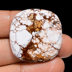 Natürliche Wilde Pferd Magnesit Jaspis Kissenform Cabochon Lose Edelstein für die Herstellung von Schmuck Gewicht 37 Karat Größe 29X28X4mm (Stein wie Abbildung