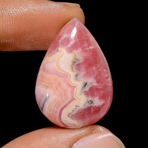 Pietra preziosa sciolta a forma di pera di rodocrosite naturale per la creazione di gioielli, 38 carati, 26 x 18 x 6 mm (pietra come da foto)
