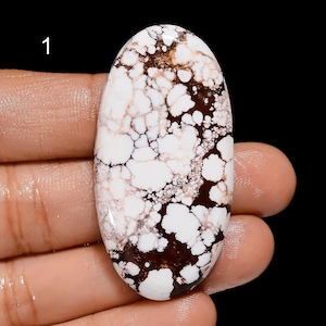 Pietra preziosa sciolta cabochon in magnesite naturale di cavallo selvatico per la creazione di gioielli (pietra come da immagine)