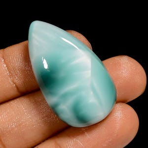 Emimorfite naturale a forma di pera, pietra preziosa sciolta cabochon per la creazione di gioielli, 44 carati, 34 x 19 x 8 mm (pietra come da foto).