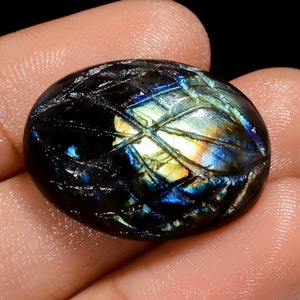 Labradorita Natural forma ovalada tallada piedra preciosa suelta 30 quilates 26X19X7mm para hacer joyas