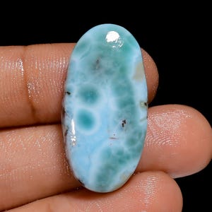 Natuurlijke larimar ovale cabochon losse edelsteen voor het maken van sieraden 32 kt. 30 x 16 x 6 mm (steen als foto)