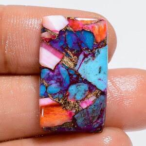 Pietra preziosa naturale sfusa cabochon di turchese ostrica radiante per la creazione di gioielli, peso 17 carati, dimensioni 24X13X3 mm (pietra come da foto)