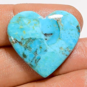 Natürliche Kingman Türkis Herzform Cabochon Lose Edelstein für die Herstellung von Schmuck 19 Ct. 23X26X4 mm (Stein wie Abbildung