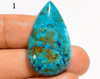 Natuurlijke losse chrysocolla cabochon voor het maken van sieraden (steen als foto)