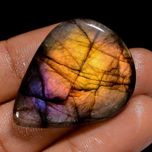 Natürliche Labradorit Birnenform Cabochon Lose Edelstein für die Herstellung von Schmuck 38 Ct. 32X25X4 mm (Stein wie Abbildung)