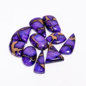 Lila Kupfer Türkis Cabochon Lose Edelstein 10 Stück Lot für die Herstellung von Schmuck 106 Ct. 15X14 23x14 mm (Stein wie Abbildung)