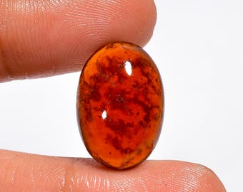 Naturlig Hessonit Granat Cabochon Oval Form Gomed Lös Ädelsten Platt Baksida (Sten som på bilden)