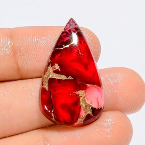 Cabochon di turchese Red Buffalo a forma di pera, pietra preziosa sfusa per la creazione di gioielli, 20 ct, 30 x 18 x 4 mm (pietra come da immagine).