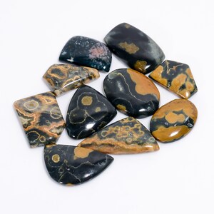 Natural oceano jasper cabochão oceano jasper cristal 10 peças lote 19x14 32x16 mm tamanho fantasia forma cristal oceano jasper pedra (como imagem