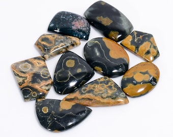 Ocean Jasper Cabochons: Madagascar Crystal Stone Lot (10 Pieces)