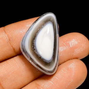 Cabochon d'opale à oeil bleu naturelle de forme fantaisie, pierre précieuse en vrac, 28 x 18 x 13 mm, 39 carats, opale à oeil bleu (comme sur l'image)
