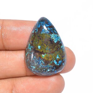 Pietra preziosa naturale di azzurrite Cabochon di azzurrite a forma di goccia Pietre di azzurrite 29X20X6 mm Pietre di azzurrite da 30 carati (azzurrite come immagine