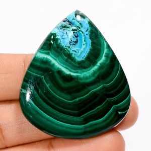 Crisocola natural malaquita pedra preciosa formato de gota verde céu malaquita crisocolla 42x36x6 mm tamanho 120 quilates