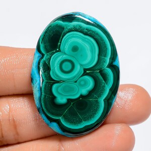 Malachite naturale crisocolla forma ovale cabochon pietra preziosa sciolta per la creazione di gioielli 39X28X5 mm (come da immagine)